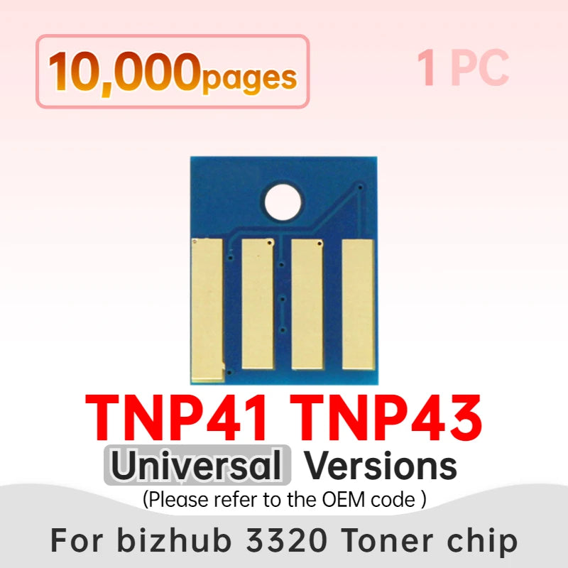 TNP40 Chip Reset TNP42 TNP41 TNP43 TNP44 TNP46 for Minolta Bizhub 3320 Cartridge Chip Toner 4050 4750 4020 IUP20 IUP21 Drum Chip