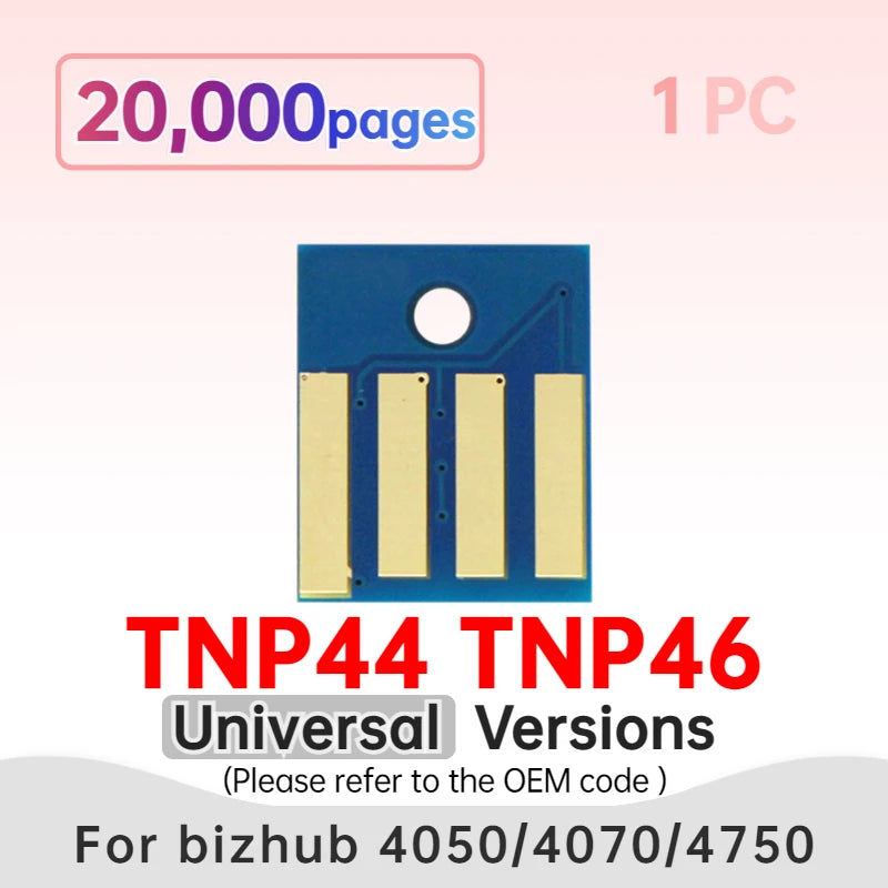 TNP40 Chip Reset TNP42 TNP41 TNP43 TNP44 TNP46 for Minolta Bizhub 3320 Cartridge Chip Toner 4050 4750 4020 IUP20 IUP21 Drum Chip