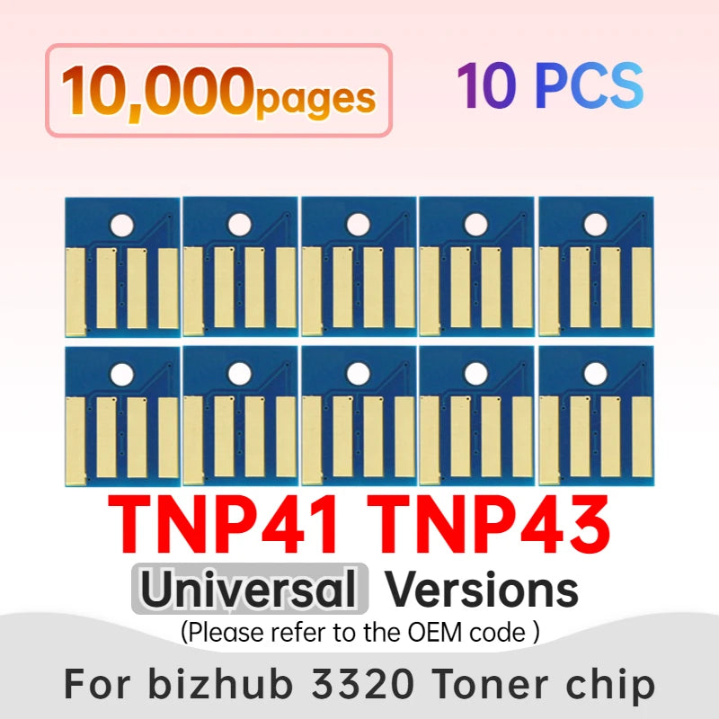 TNP40 Chip Reset TNP42 TNP41 TNP43 TNP44 TNP46 for Minolta Bizhub 3320 Cartridge Chip Toner 4050 4750 4020 IUP20 IUP21 Drum Chip