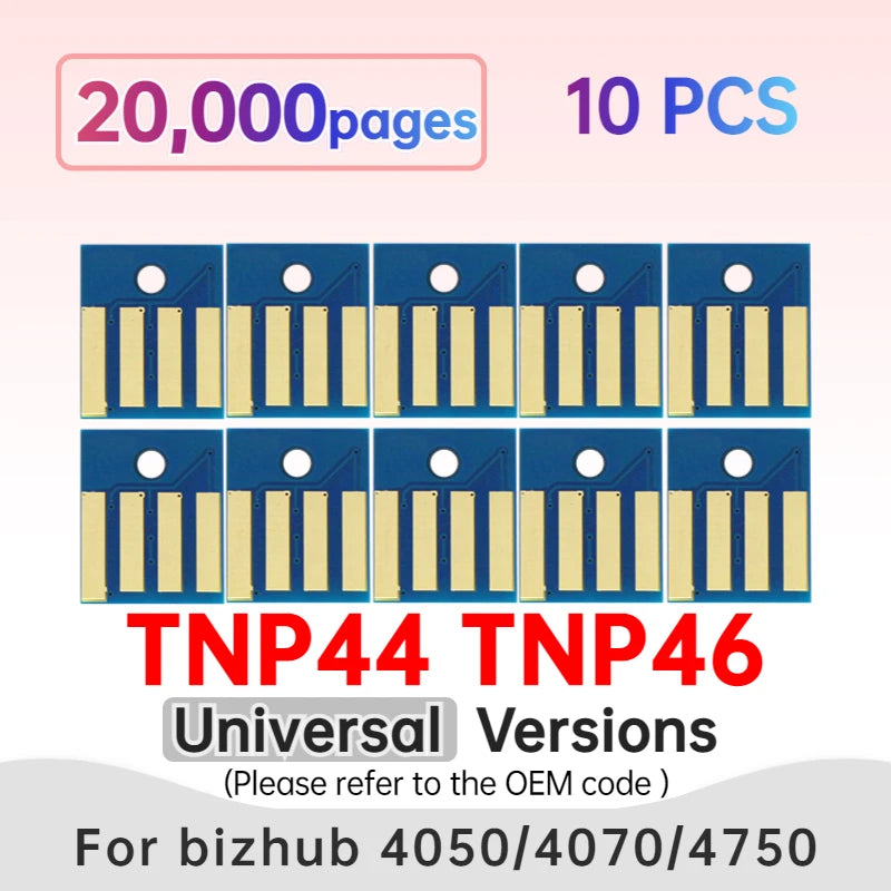 TNP40 Chip Reset TNP42 TNP41 TNP43 TNP44 TNP46 for Minolta Bizhub 3320 Cartridge Chip Toner 4050 4750 4020 IUP20 IUP21 Drum Chip