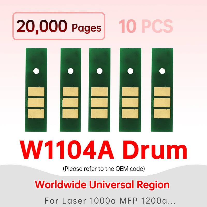 W1104A Drum 104A W1104A chip 103A 1103A W1103 A Chip for HP Neverstop Laser 1000 1200 1000a 1000w MFP 1200a 1200w reset chip